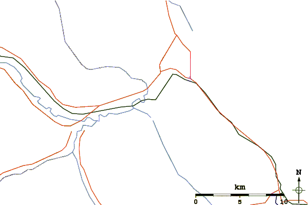 Roads and rivers around Tunnel Mountain