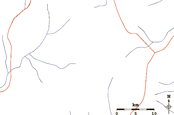 Roads and rivers around Tupungatito