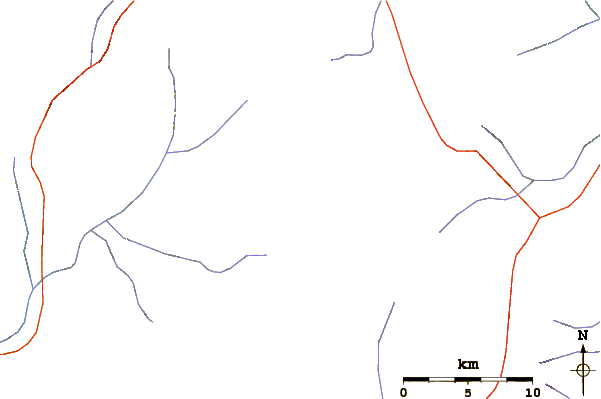 Roads and rivers around Tupungato or Tupungatito