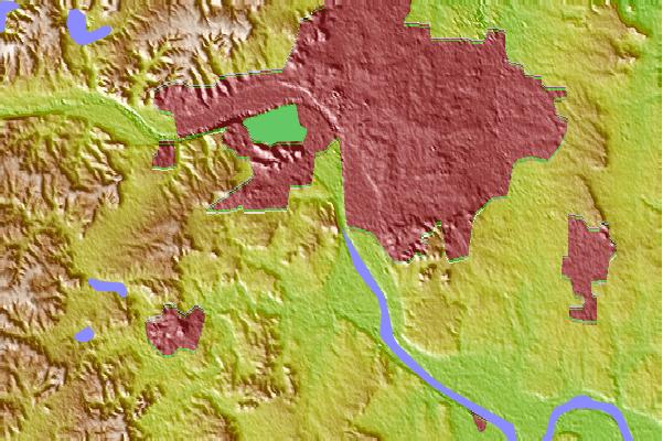 Surf breaks located close to Turkey Mountain (Oklahoma)