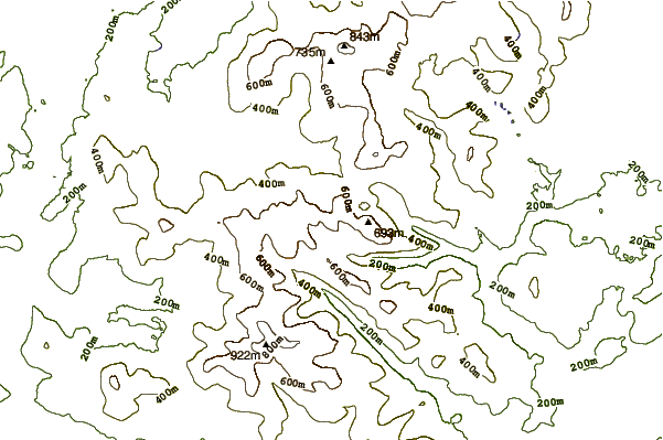 Mountain peaks around Turlough Hill