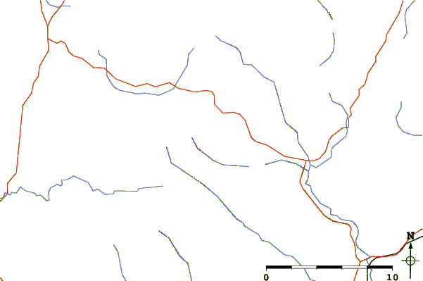 Roads and rivers around Turlough Hill