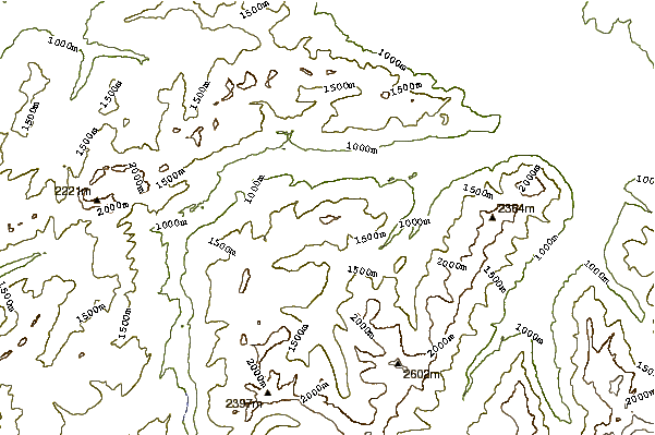 Mountain peaks around Turnen