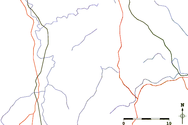 Roads and rivers around Turó del Castell (Tavertet)