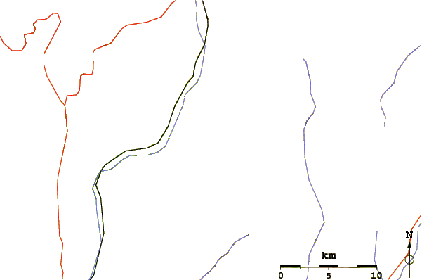 Roads and rivers around Turret Peak (Colorado)