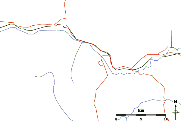 Roads and rivers around Turtle Mountain