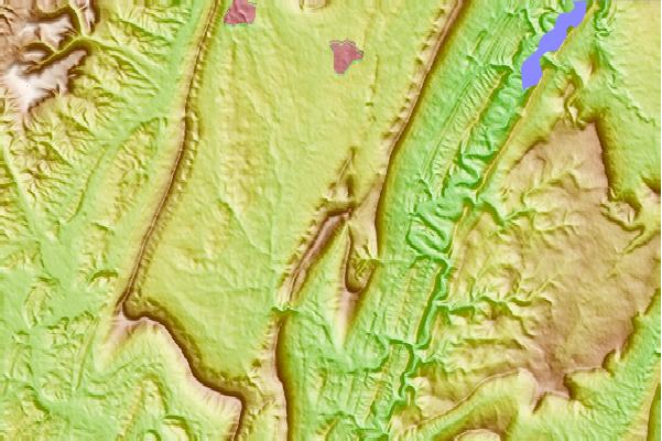 Surf breaks located close to Tussey Mountain