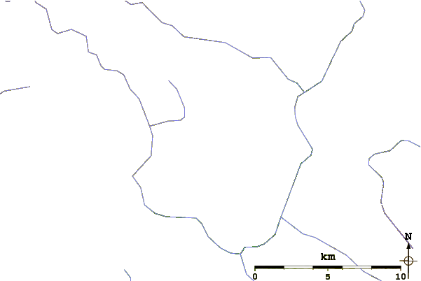 Roads and rivers around Tutsingale Mountain