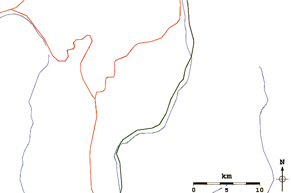 Roads and rivers around Twilight Peak