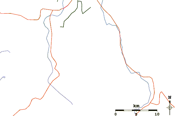 Roads and rivers around Twin Buttes