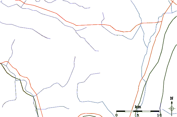 Roads and rivers around Twin Mountain (Greene County, New York)