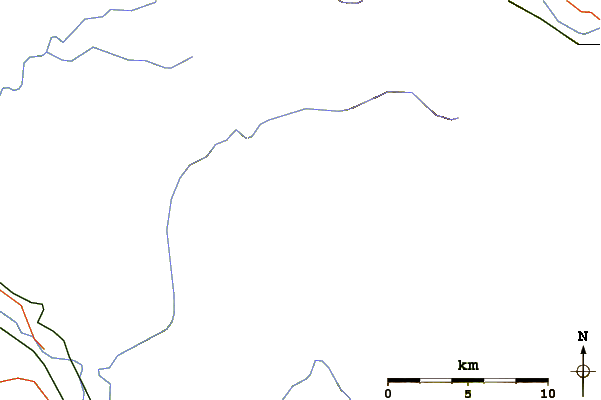 Roads and rivers around Twin Peaks (Cascades)