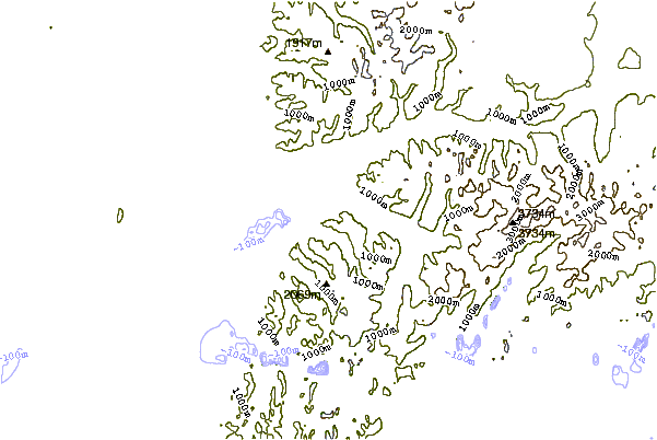 Mountain peaks around Twin Peaks (Chugach)