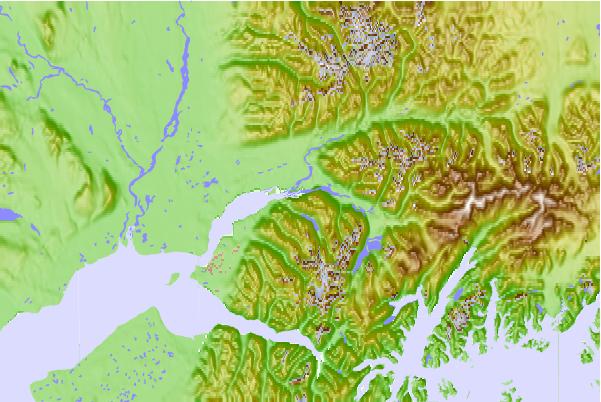 Surf breaks located close to Twin Peaks (Chugach)