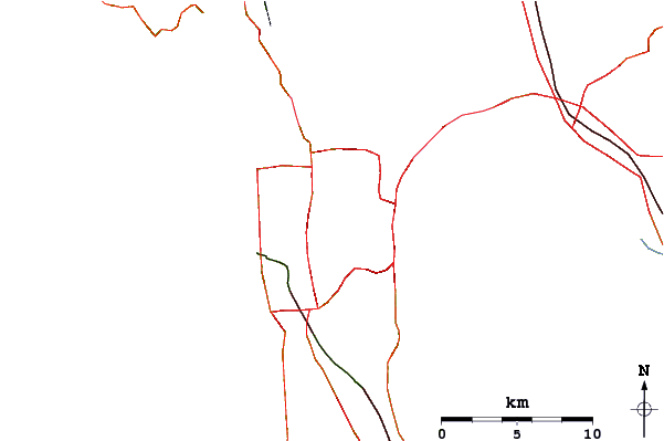 Roads and rivers around Twin Peaks (San Francisco, California)