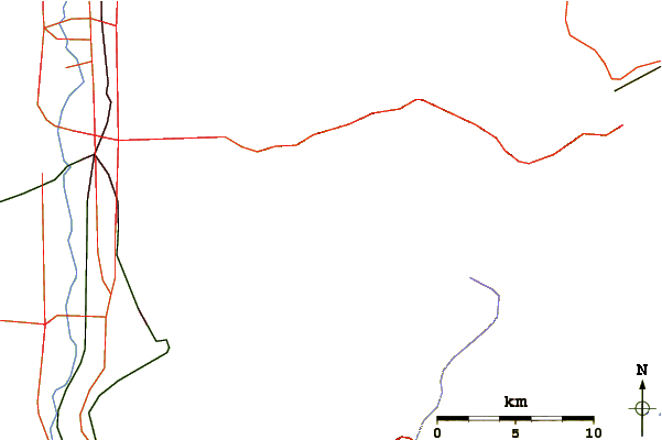 Roads and rivers around Twin Peaks (Utah)