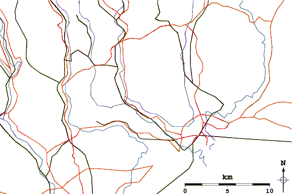 Roads and rivers around Twmbarlwm