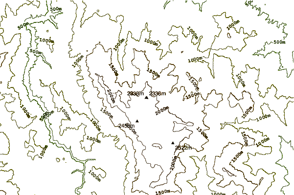 Mountain peaks around Ubava