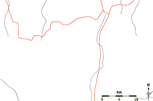 Roads and rivers around Uinkaret volcanic field