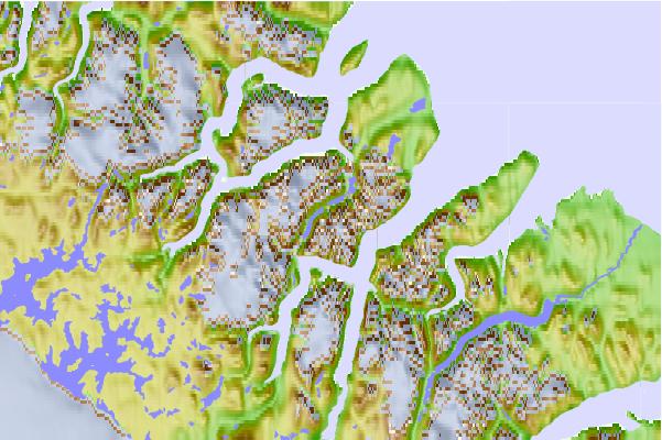 Surf breaks located close to Ukpik Peak