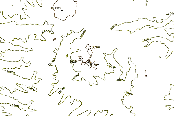 Mountain peaks around Uksichan