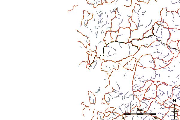 Roads and rivers around Ulriken