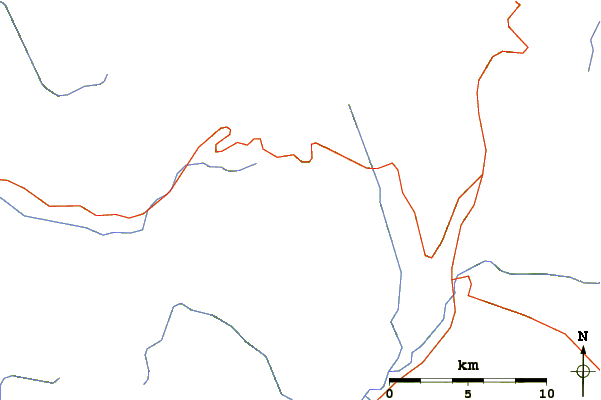 Roads and rivers around Unicorn Peak