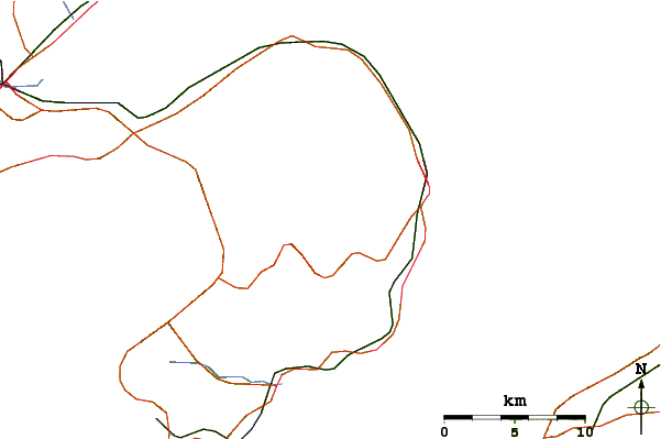 Roads and rivers around Unzen