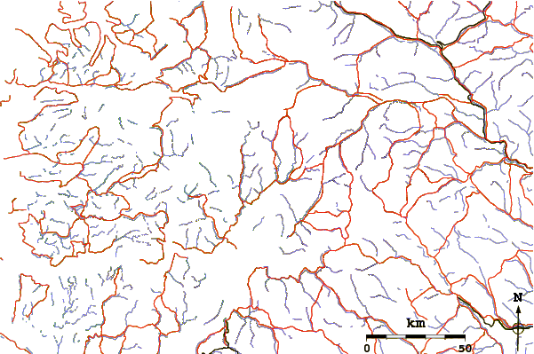 Roads and rivers around Uranostind
