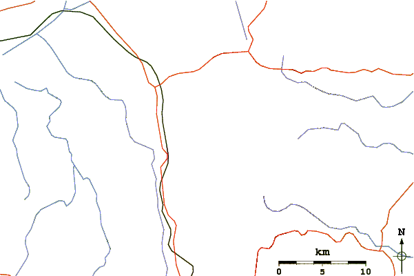 Roads and rivers around Uritorco