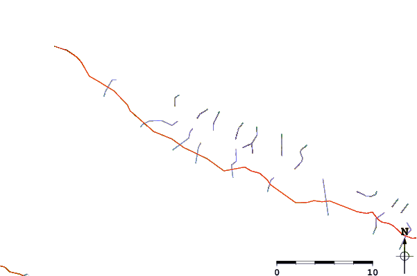 Roads and rivers around Urzelina (volcano)