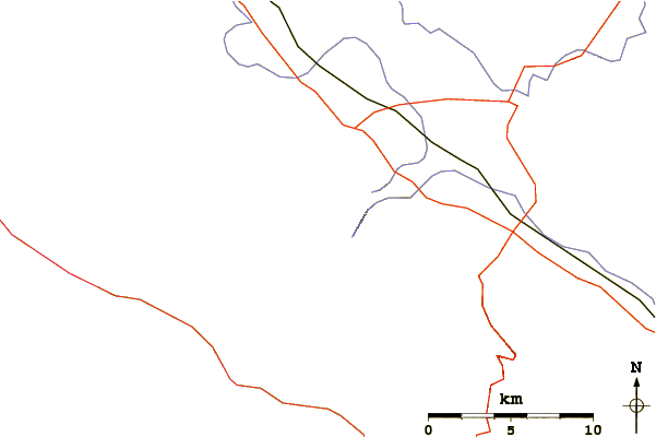 Roads and rivers around Vaganski vrh