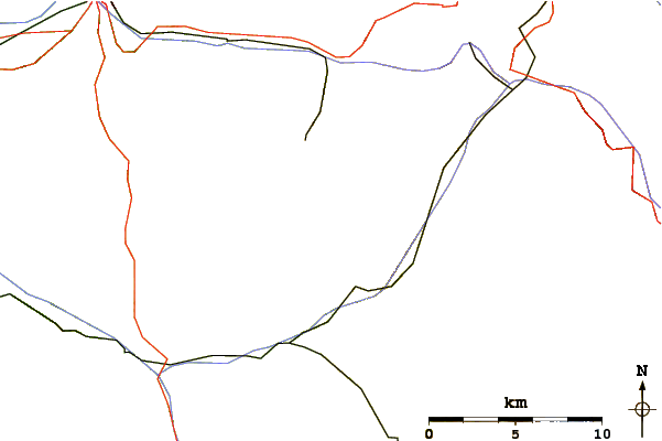 Roads and rivers around Valbellahorn