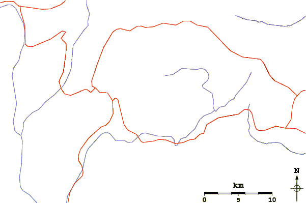 Roads and rivers around Valles Caldera