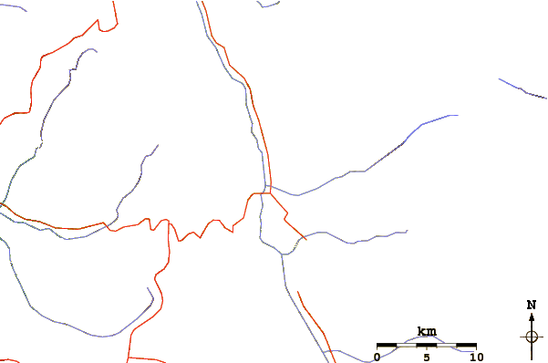 Roads and rivers around Vallunaraju