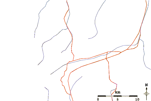 Roads and rivers around Valserhorn