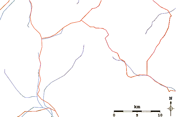 Roads and rivers around Valvelspitze