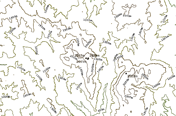 Mountain peaks around Vardousia