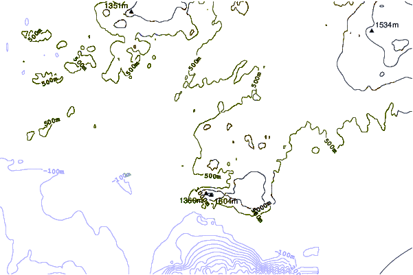 Mountain peaks around Vatnafjöll or Vatnafjoll