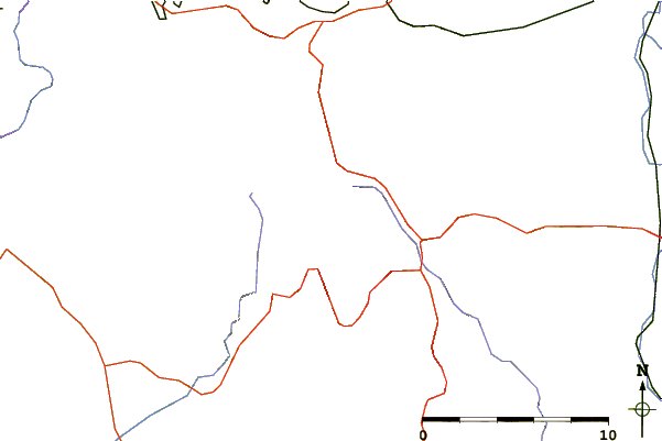 Roads and rivers around Velká Deštná