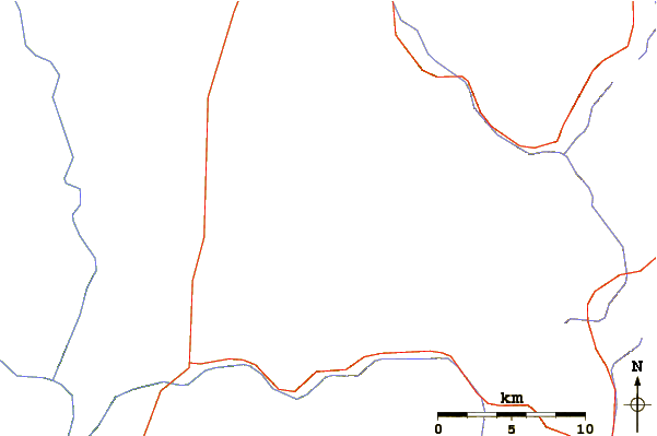 Roads and rivers around Venado Peak