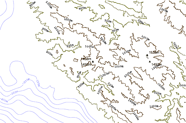 Mountain peaks around Ventana Double Cone