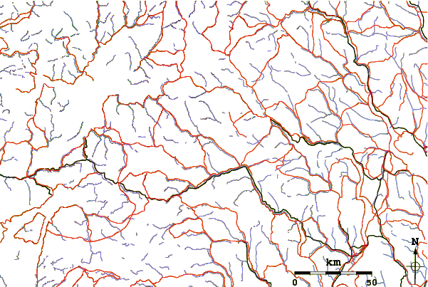 Roads and rivers around Veslehorn