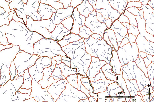Roads and rivers around Veslesmeden