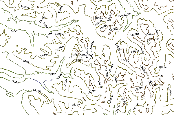 Mountain peaks around Vesper Peak