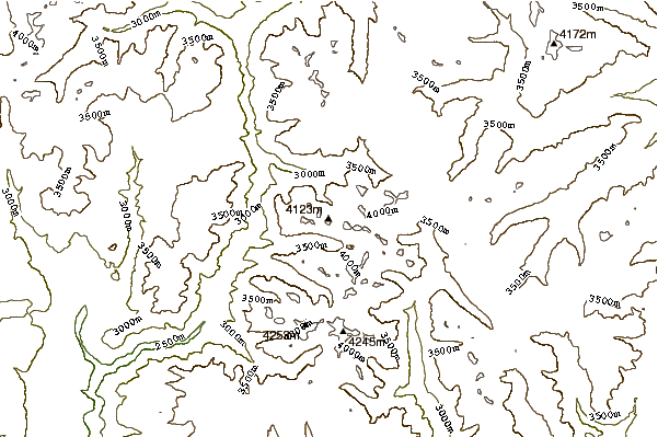 Mountain peaks around Vestal Peak