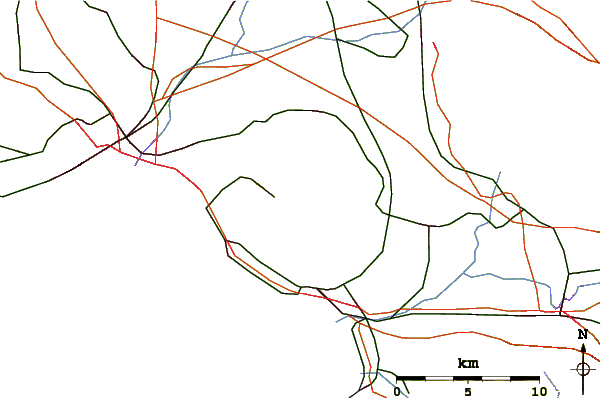 Roads and rivers around Vesuvius