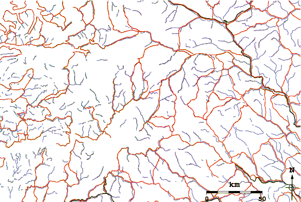 Roads and rivers around Vetle Skagastølstind