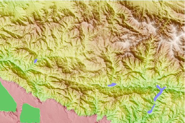 Surf breaks located close to Vetter Mountain