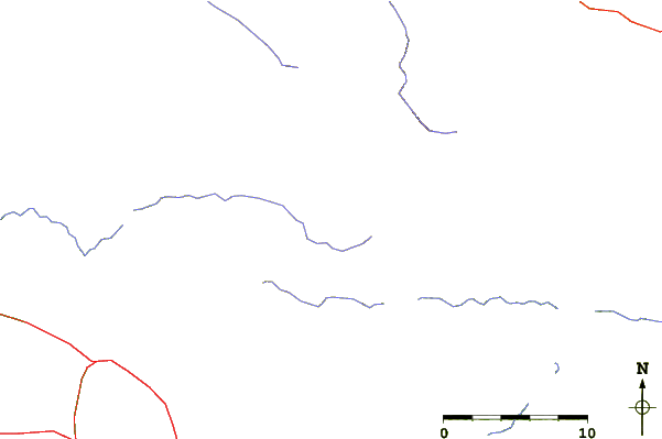 Roads and rivers around Vetter Mountain